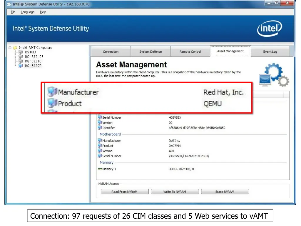 connection 97 requests of 26 cim classes