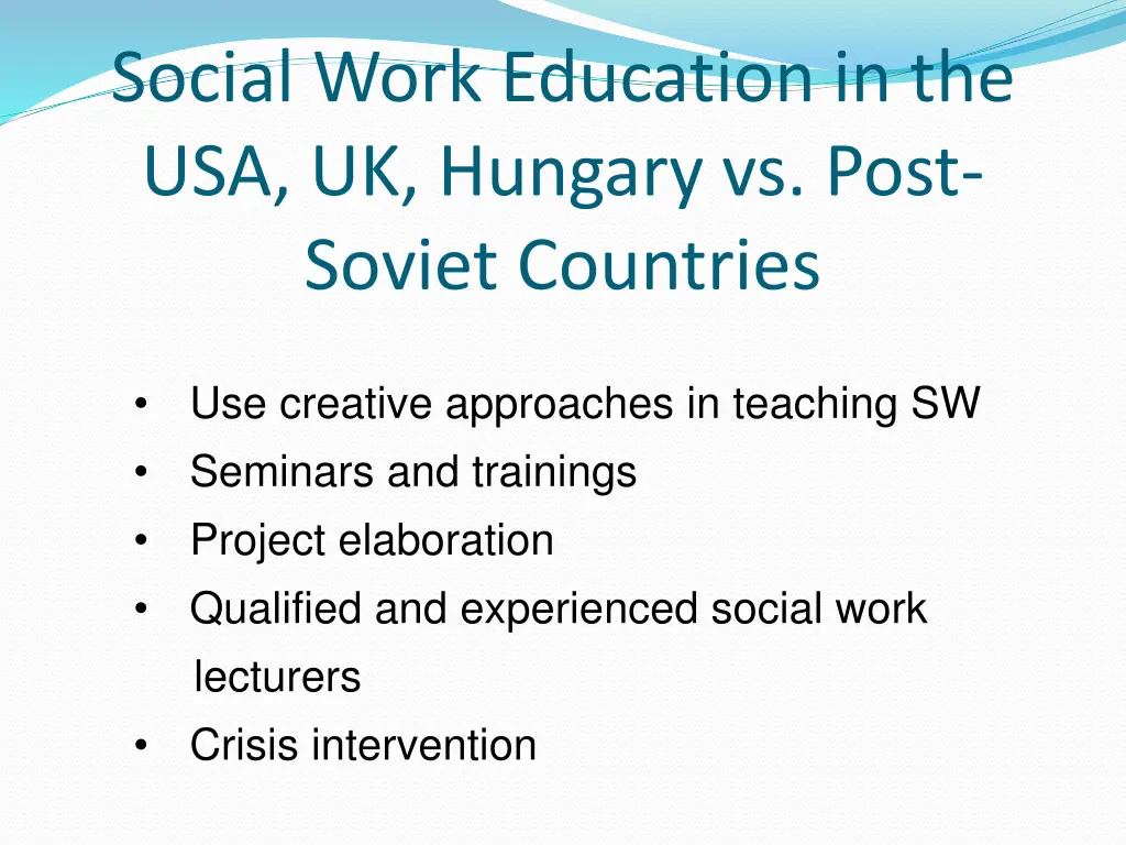 social work education in the usa uk hungary 1