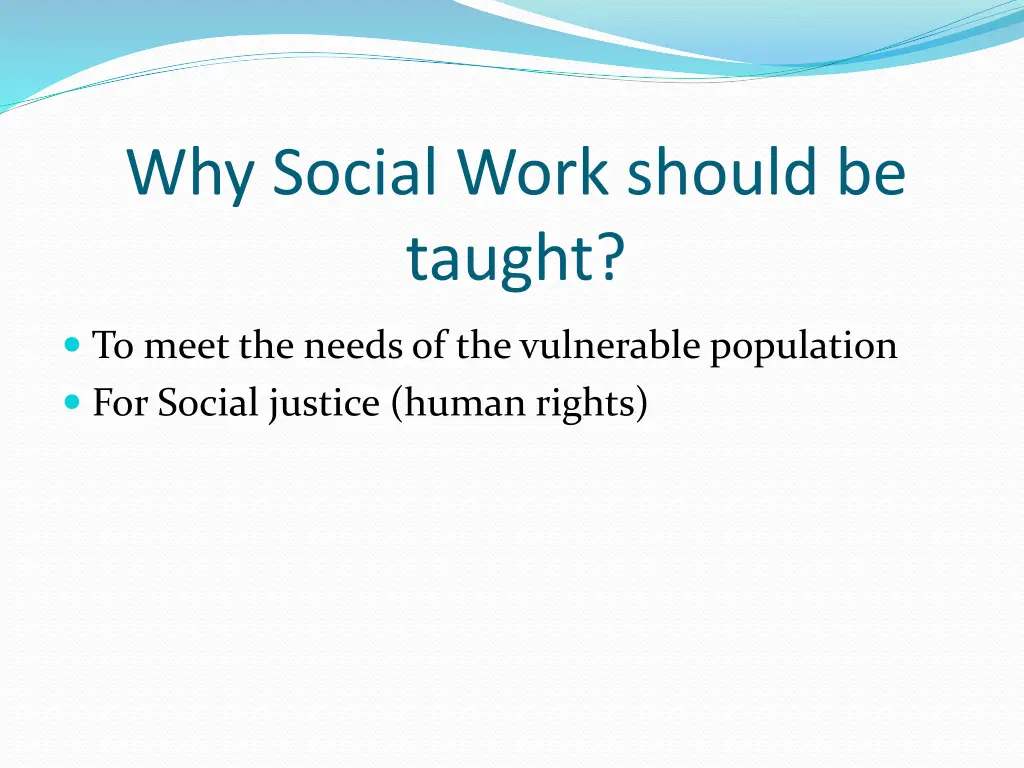 why social work should be taught