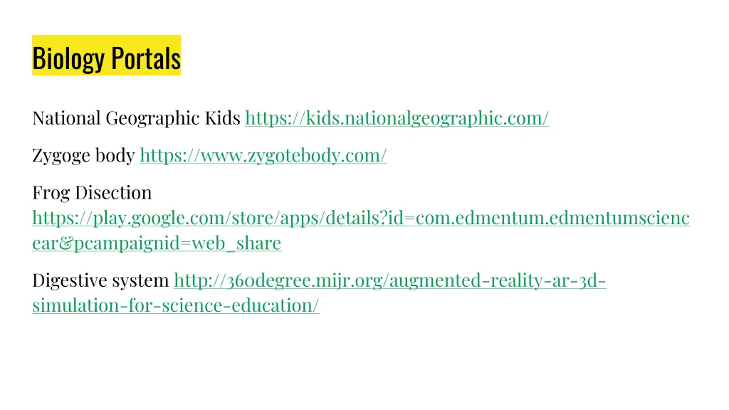 biology portals