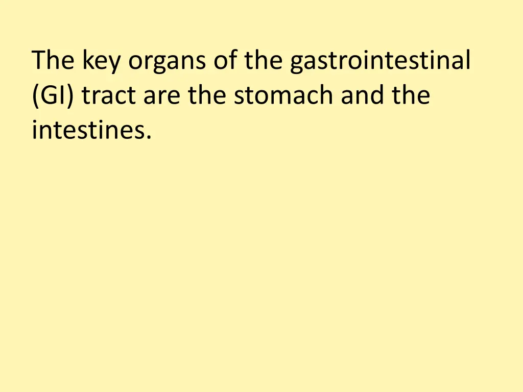 the key organs of the gastrointestinal gi tract