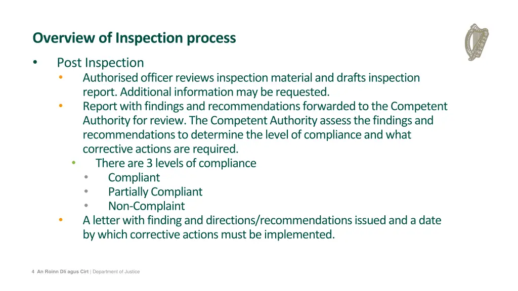 overview of inspection process post inspection