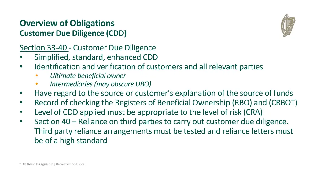 overview of obligations customer due diligence cdd