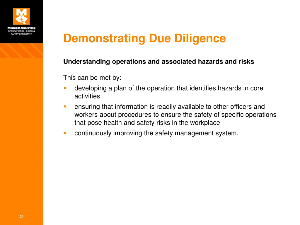 demonstrating due diligence 1