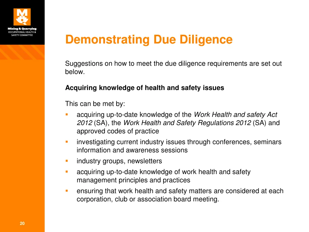 demonstrating due diligence