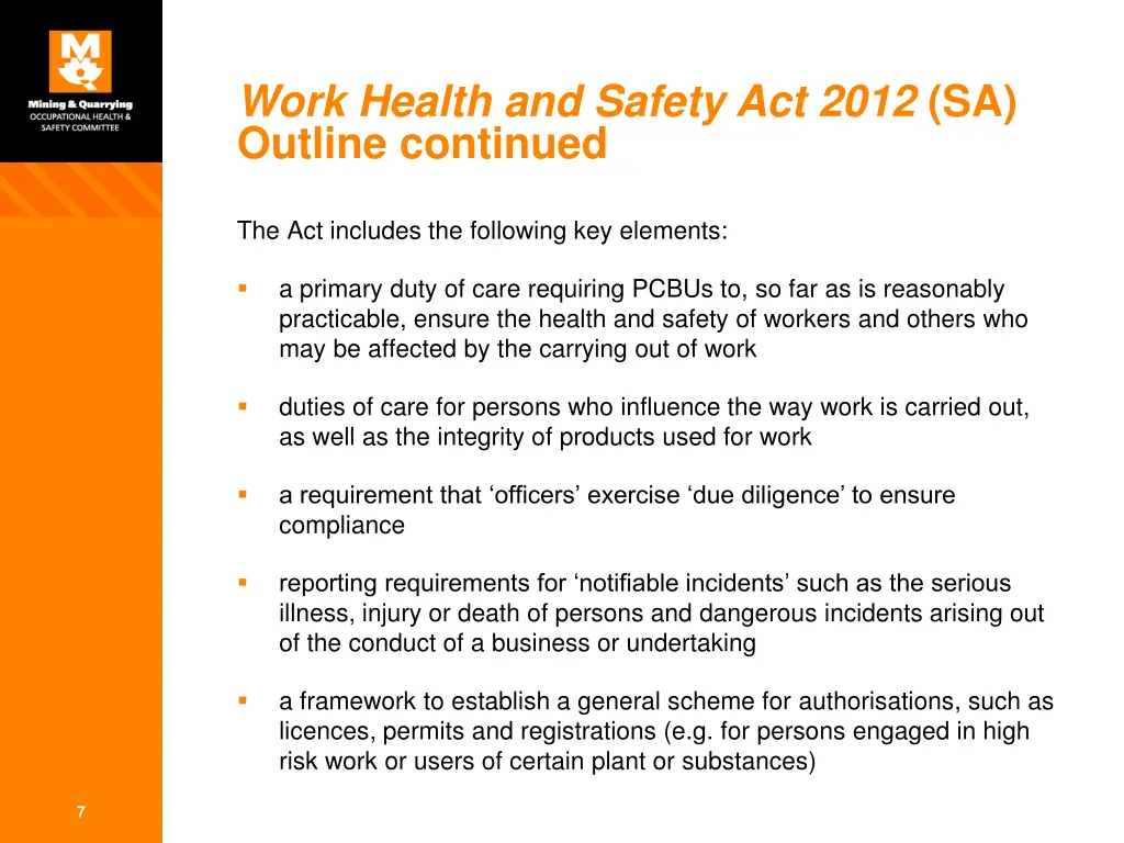 work health and safety act 2012 sa outline 1