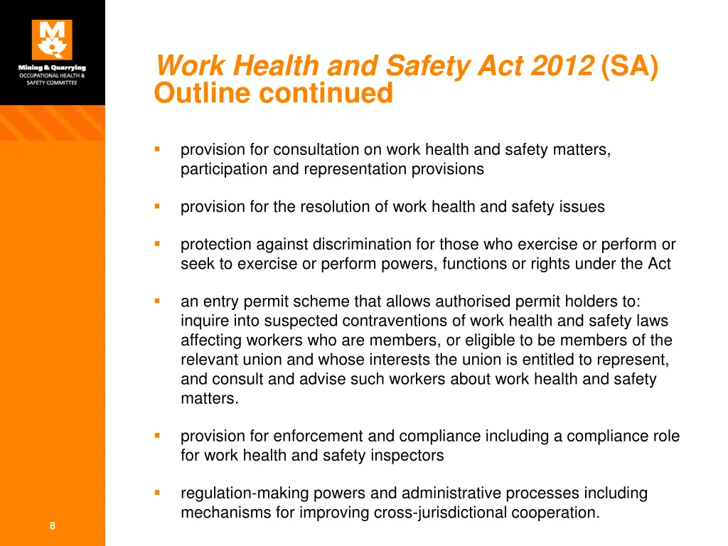 work health and safety act 2012 sa outline 2
