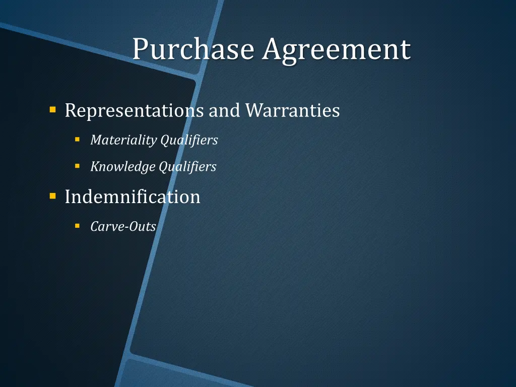 purchase agreement