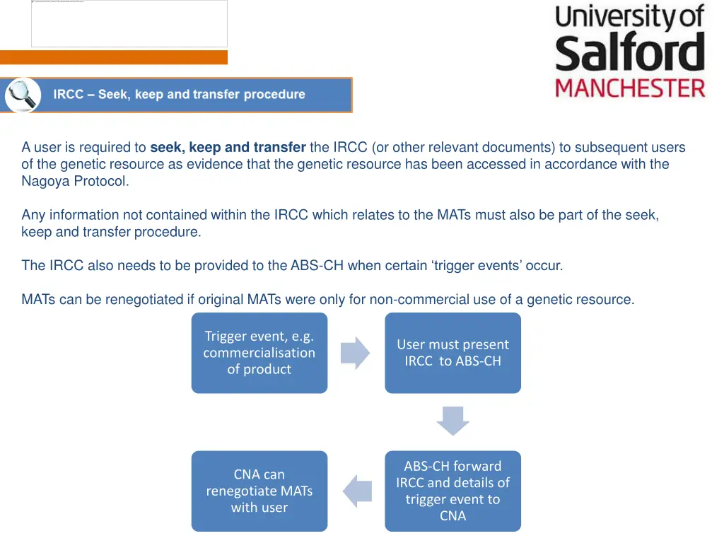 a user is required to seek keep and transfer