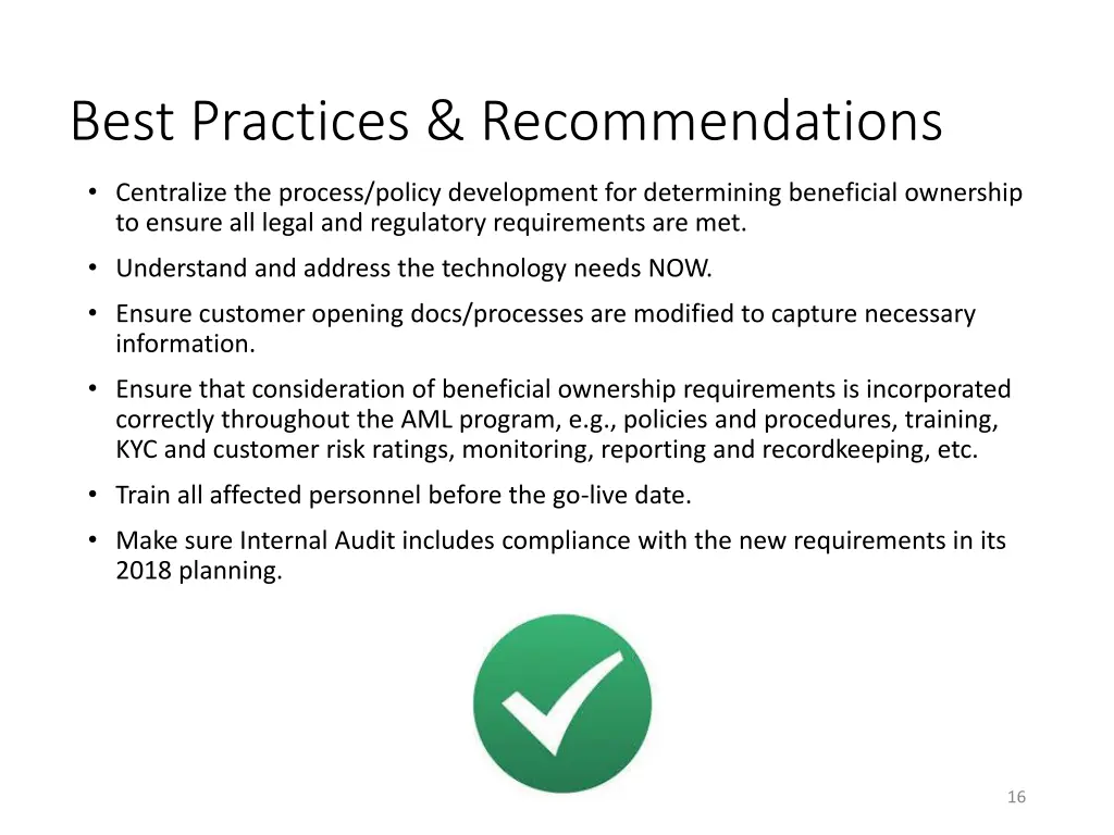 best practices recommendations