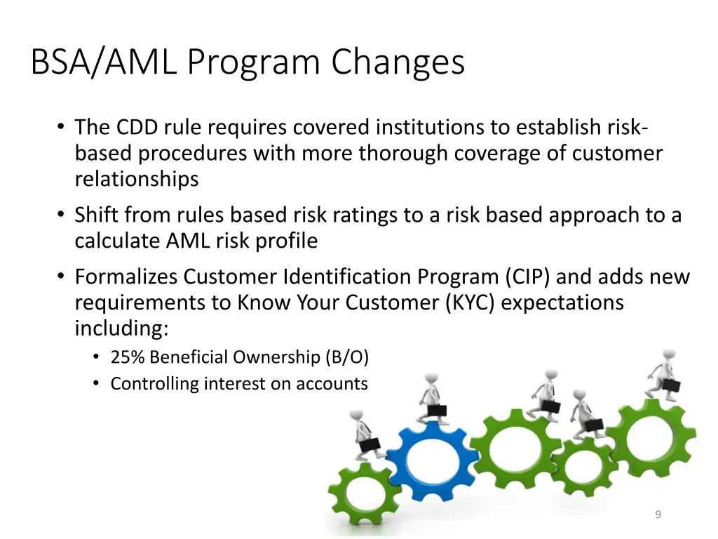 bsa aml program changes