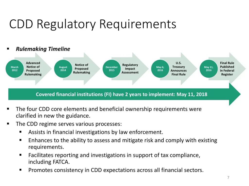 cdd regulatory requirements