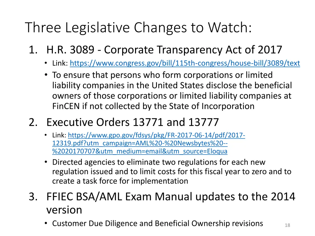 three legislative changes to watch