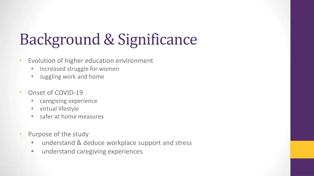 background significance