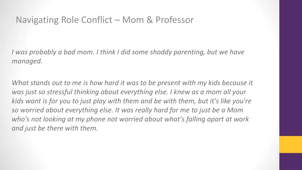 navigating role conflict mom professor