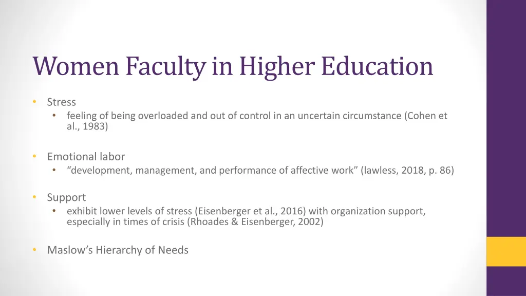 women faculty in higher education