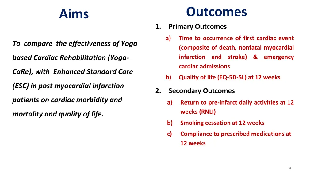 outcomes
