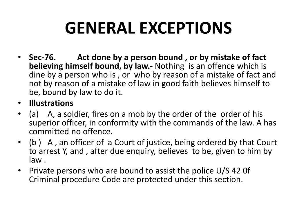 general exceptions 1