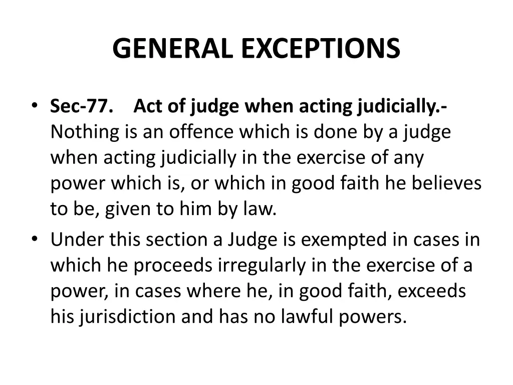 general exceptions 2