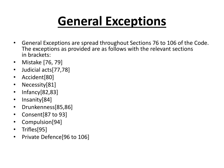 general exceptions