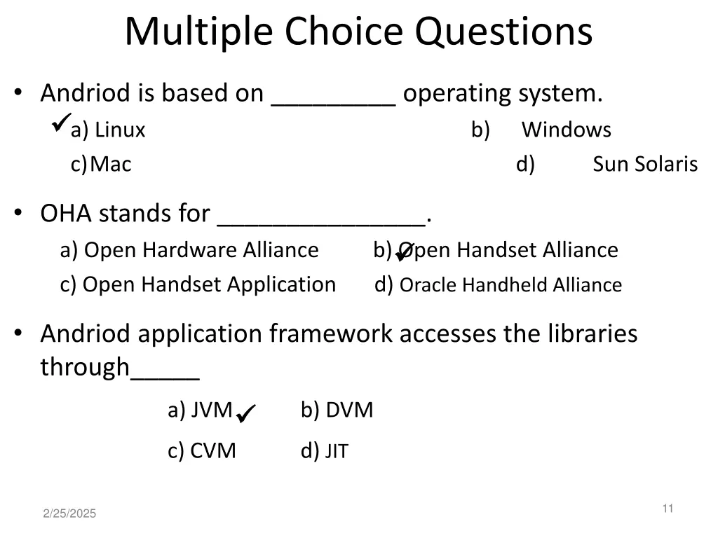 multiple choice questions