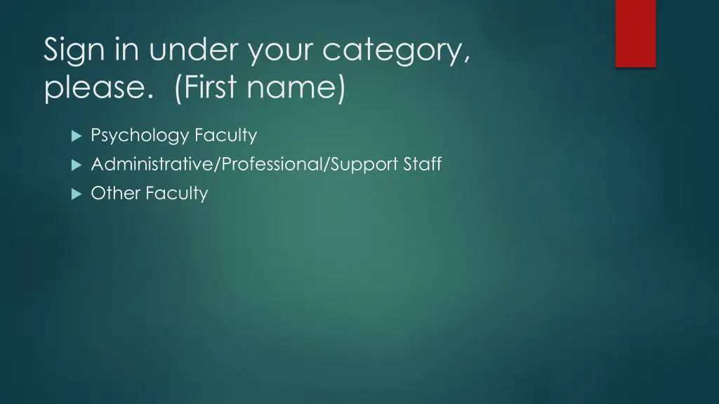 sign in under your category please first name