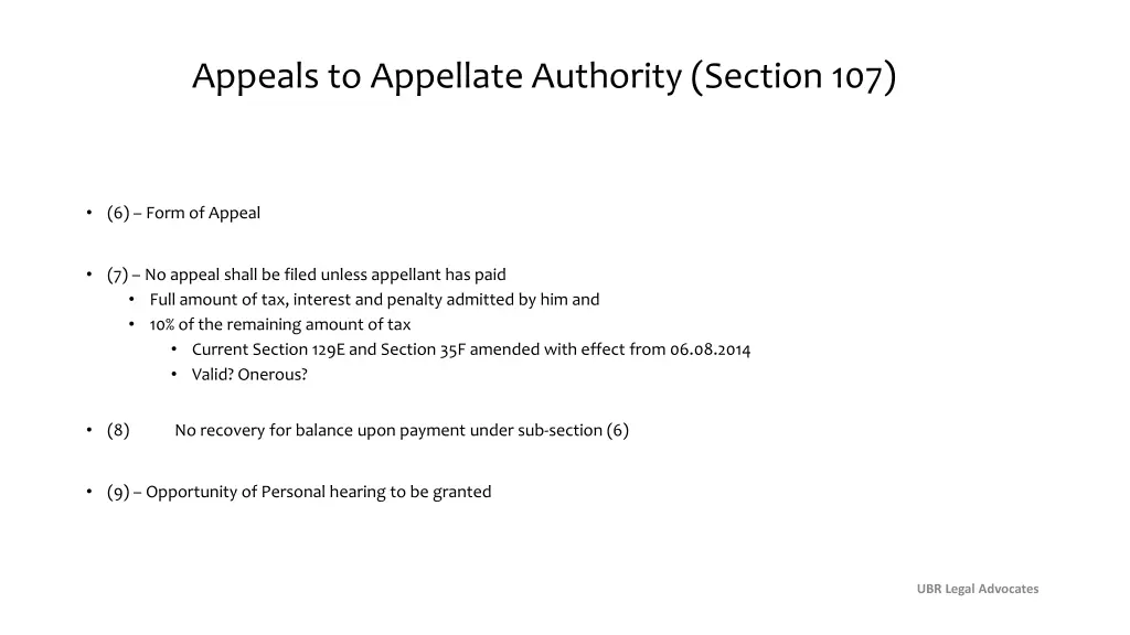 appeals to appellate authority section 107 1