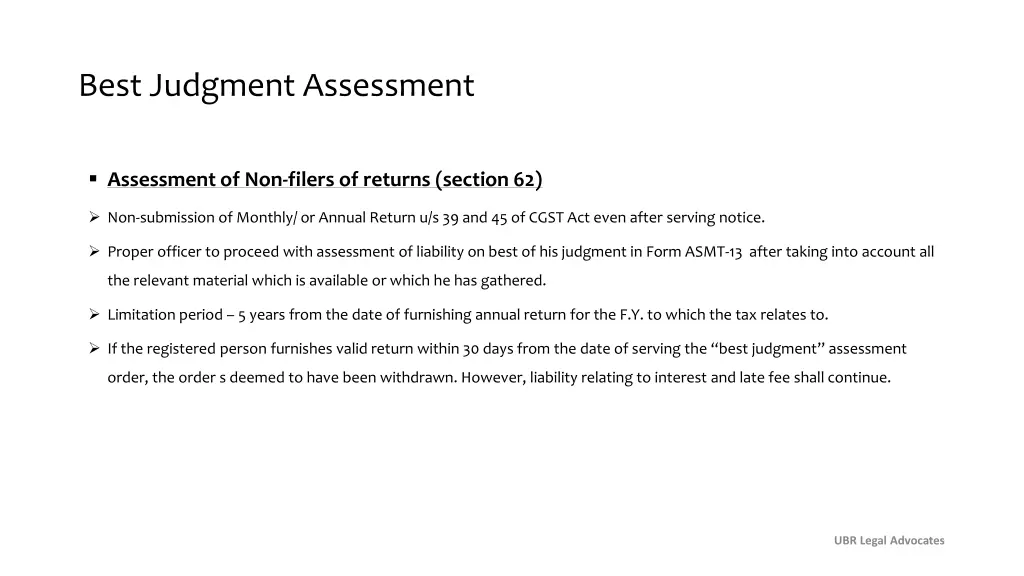 best judgment assessment
