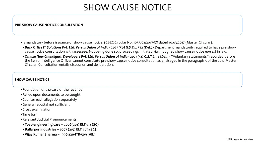show cause notice