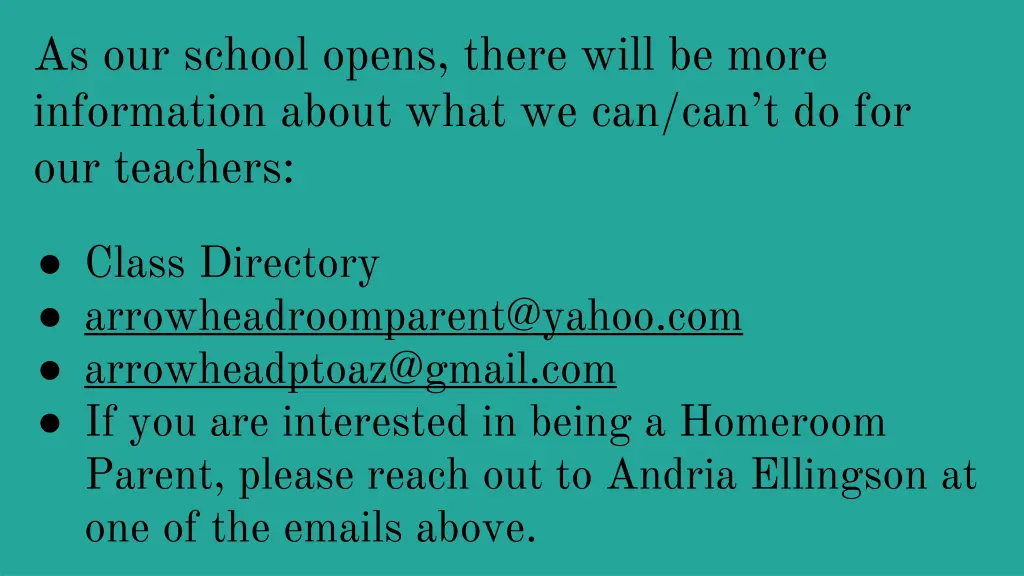 as our school opens there will be more