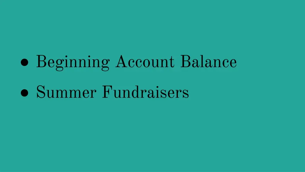 beginning account balance