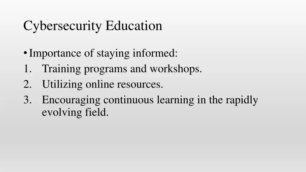 cybersecurity education
