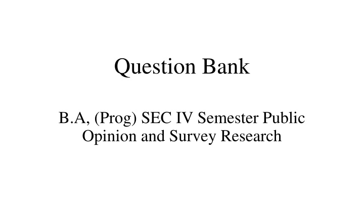 question bank