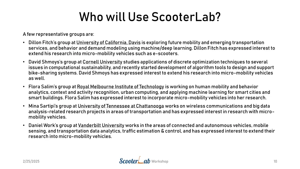 who will use scooterlab 1