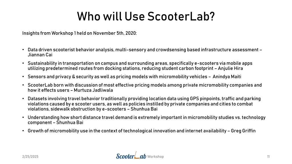 who will use scooterlab 2
