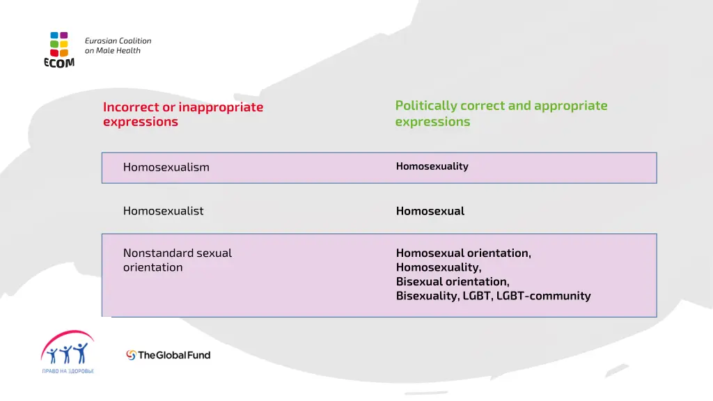 politically correct and appropriate expressions