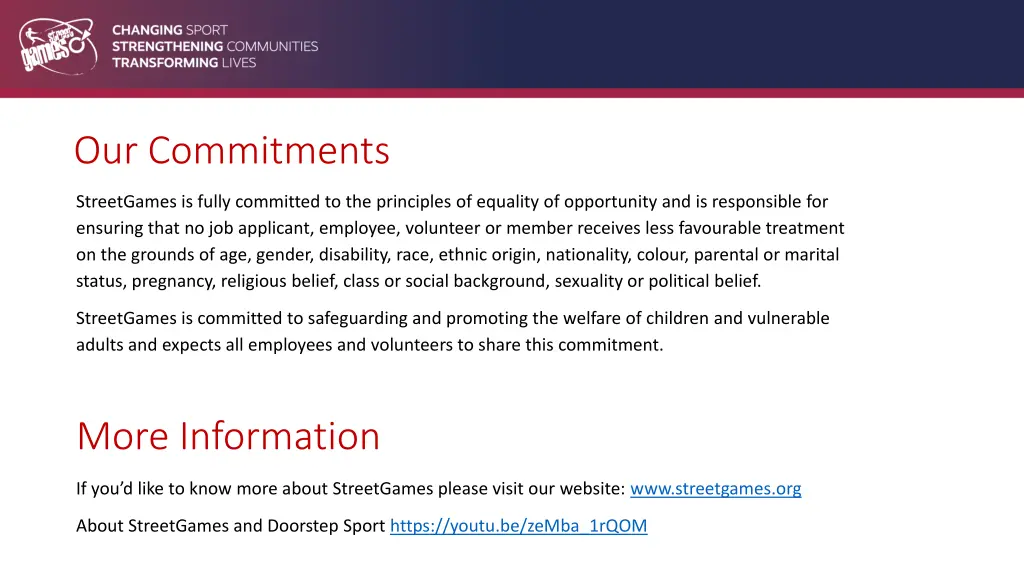 our commitments
