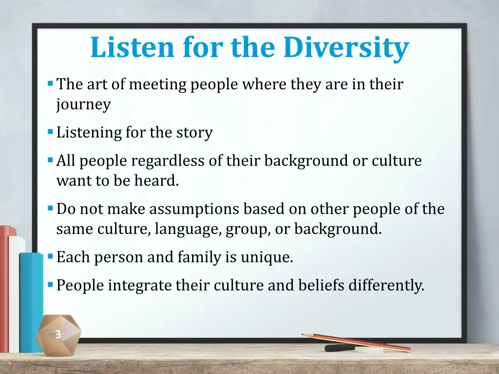 listen for the diversity