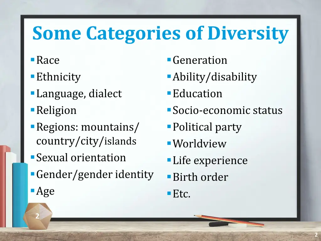 some categories of diversity