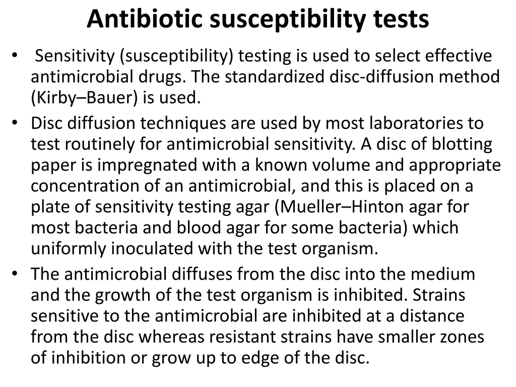 antibiotic susceptibility tests sensitivity