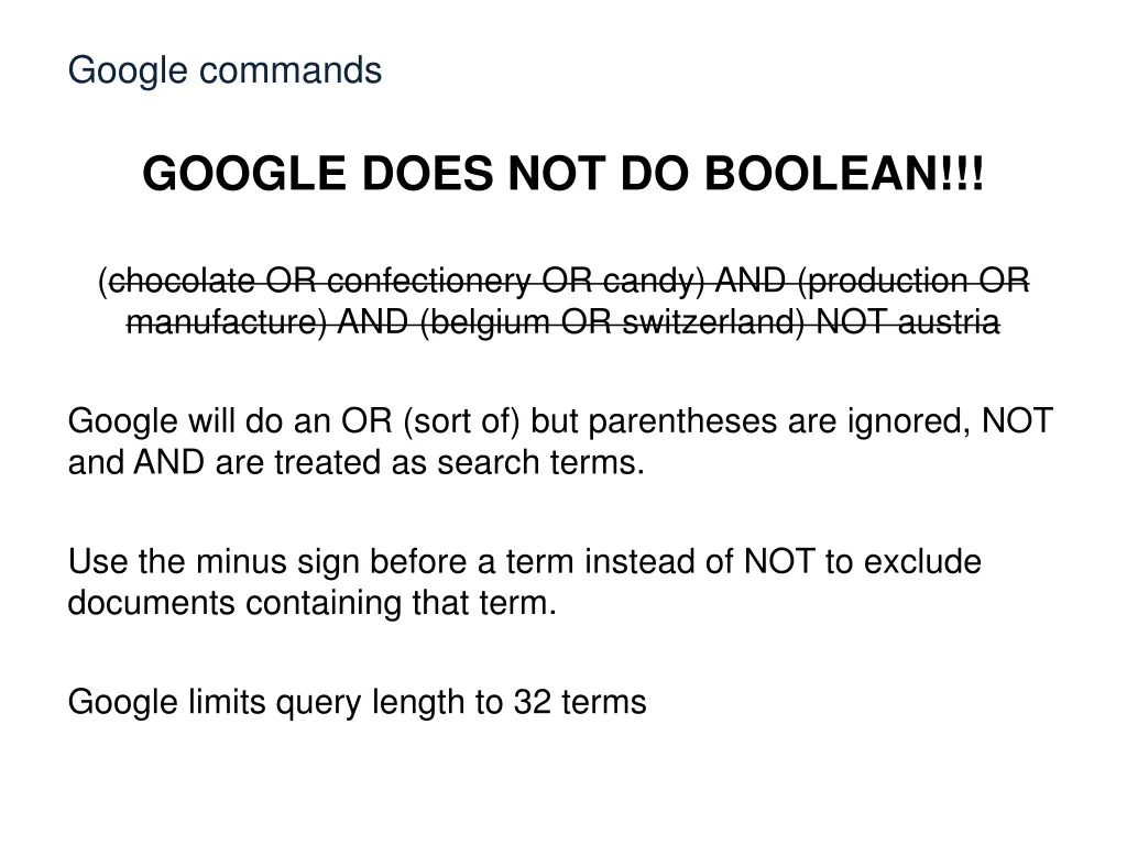 google commands