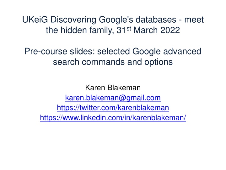 ukeig discovering google s databases meet