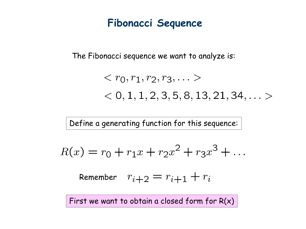 fibonacci sequence
