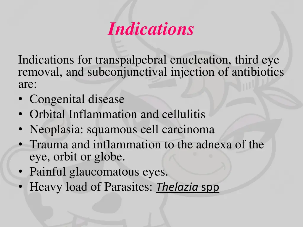 indications