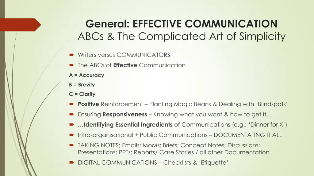 general effective communication abcs