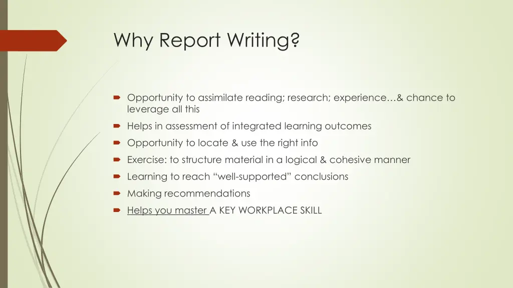 why report writing