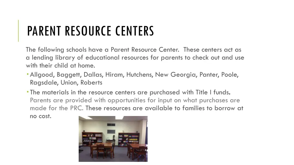 parent resource centers