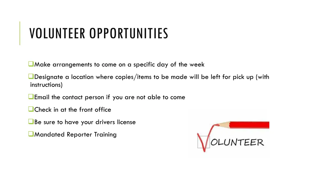 volunteer opportunities