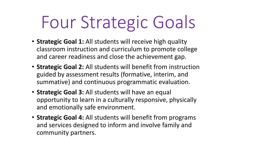 four strategic goals