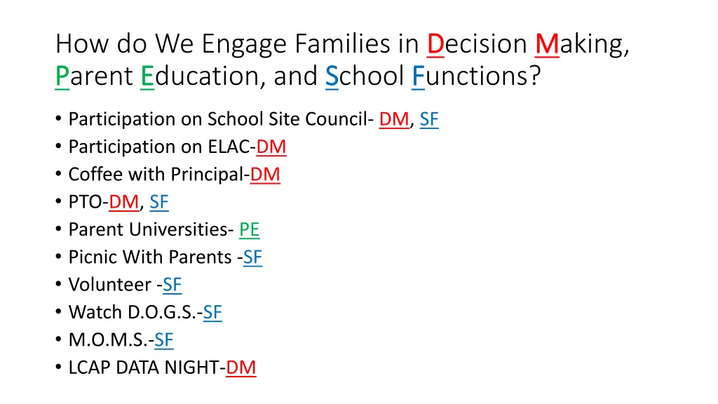 how do we engage families in d decision m making